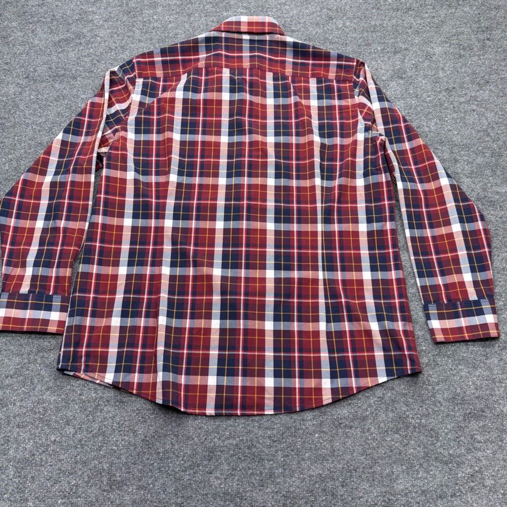 Mizzen+Main Leeward Men XL Classic Fit Red Plaid Performance Dress Shirt Stretch - Picture 9 of 9